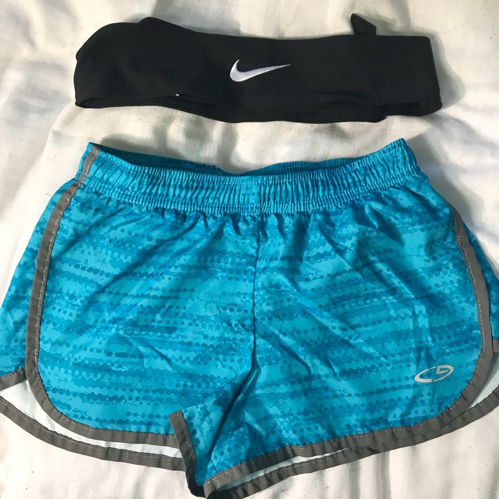 Blue Patterned Champion Shorts